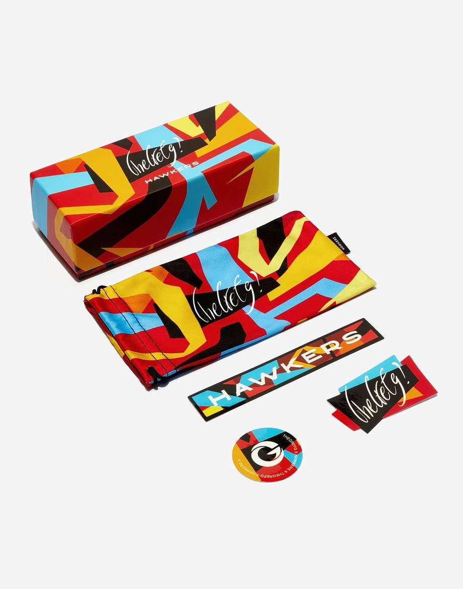 Hawkers x TheGrefg Tibouren Carey Blue Blocks, Écaille Carey - Nwadri